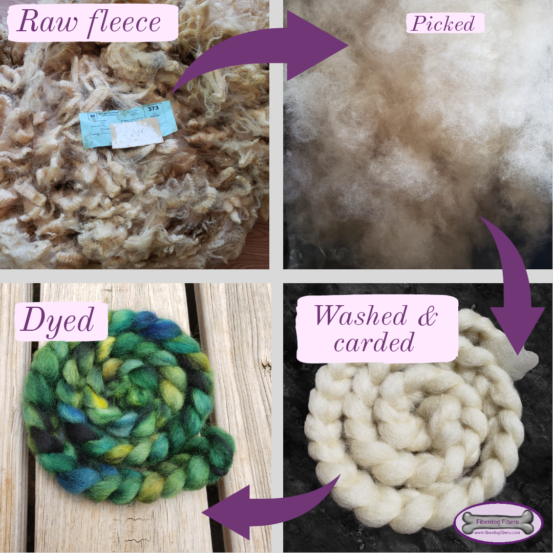 Forest - handdyed spinning fiber