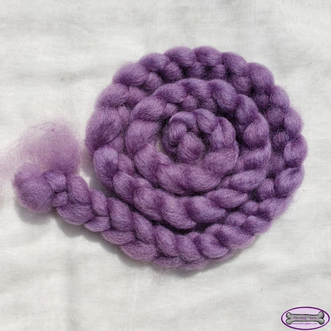 Lavender - handdyed spinning fiber