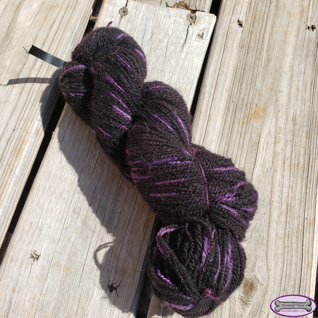 Purple Stars - handspun and handdyed wool yarn