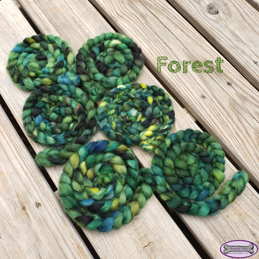 Forest - handdyed spinning fiber