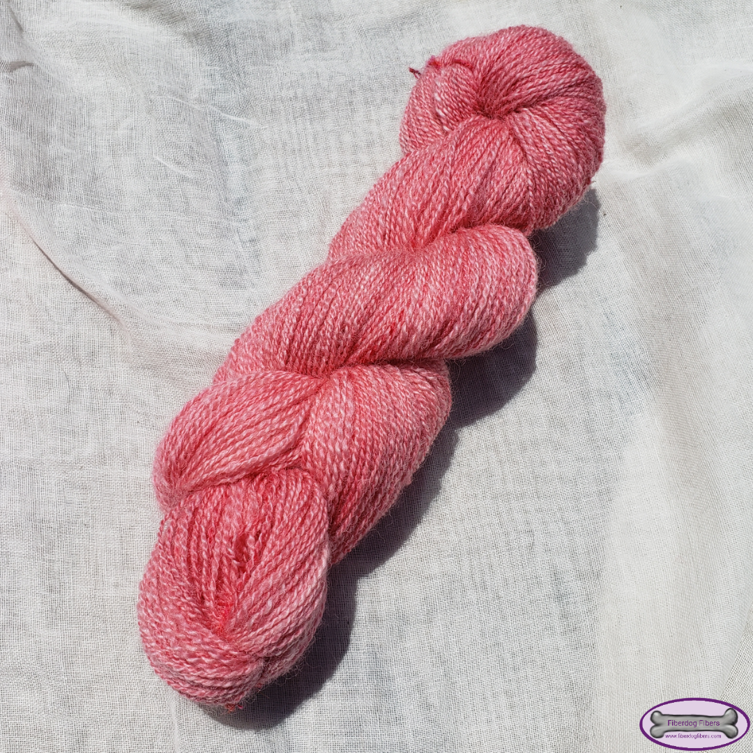 Strawberry ice-cream - handspun and handdyed wool yarn