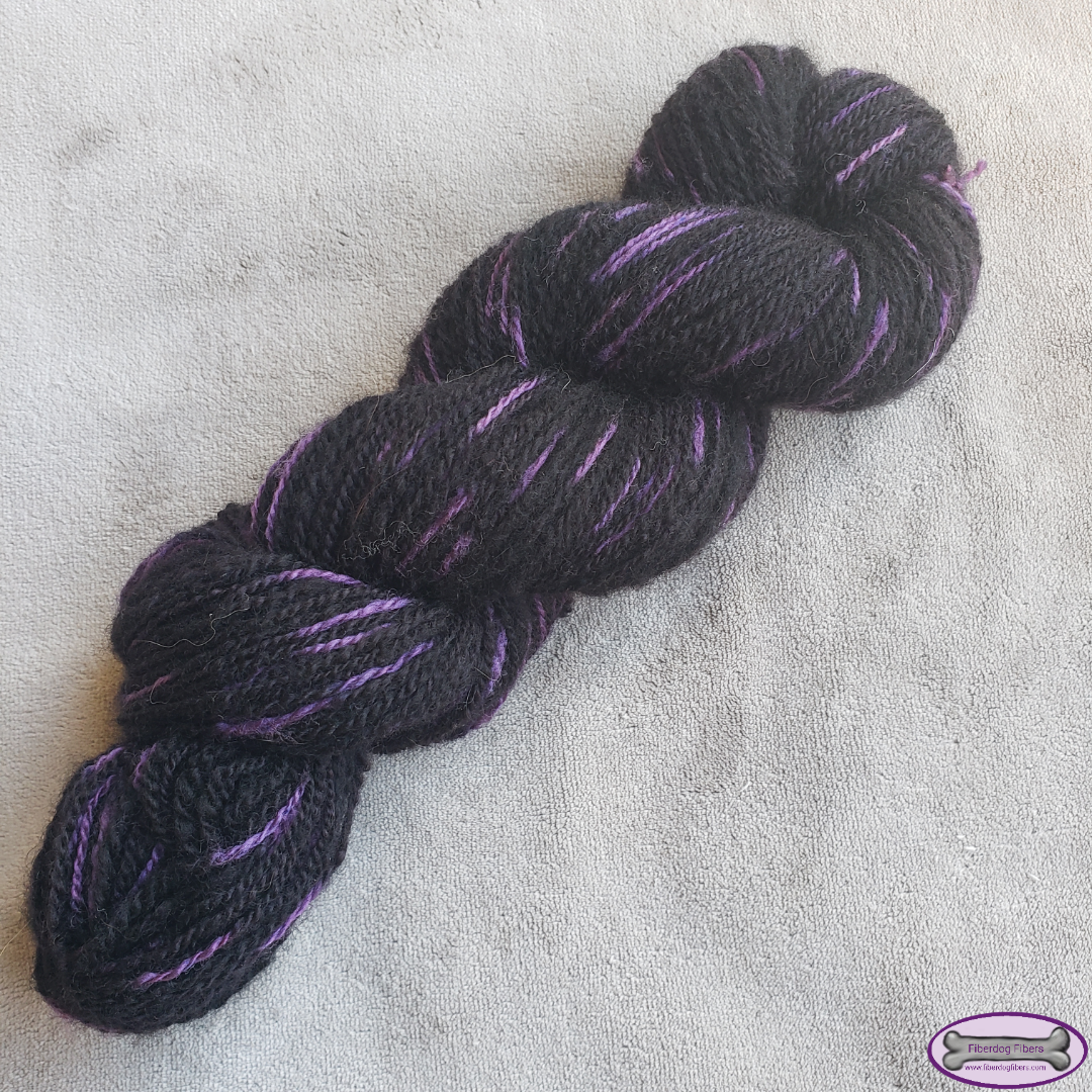 Purple Stars - handspun and handdyed wool yarn